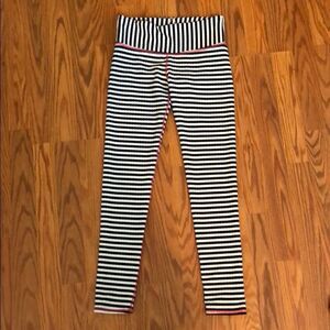 Volcom Black & White Striped Leggings | Size S